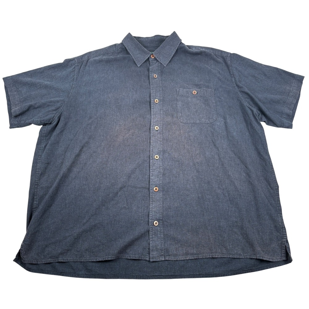 Orvis Hemp Lyocell Blend Short Sleeve Shirt Mens XXL Dark Gray Classic Fit